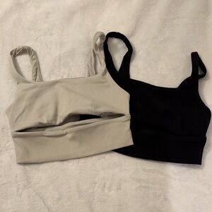 Two ALO YOGA ribbed slit tops size S